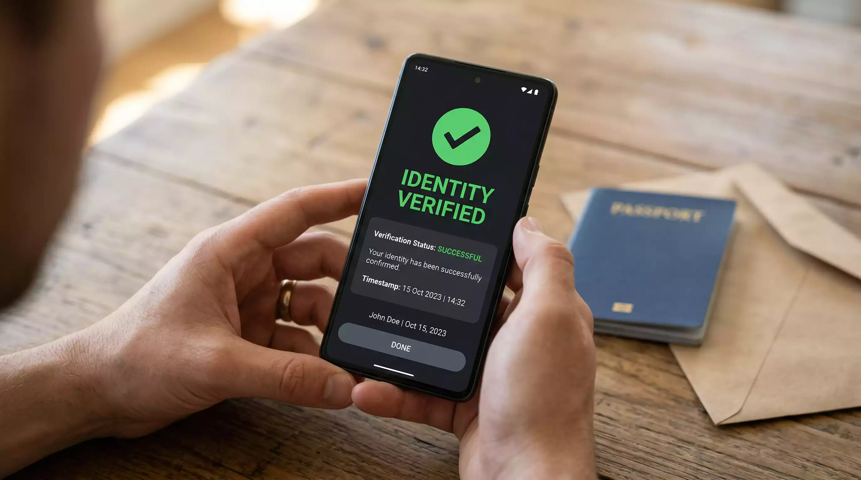 Smartphone showing a UKGC-licensed betting app with identity verification screen